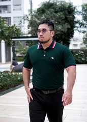 Áo Polo Bigsize Màu Xanh rêu Thêu Gấu Phối cổ 3 màu