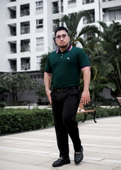 Áo Polo Bigsize Màu Xanh rêu Thêu Gấu Phối cổ 3 màu