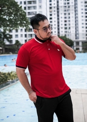 Áo Polo Bigsize Màu Đỏ Thêu Gấu Phối cổ 3 màu