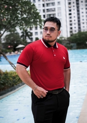 Áo Polo Bigsize Màu Đỏ Thêu Gấu Phối cổ 3 màu