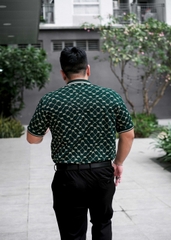 Polo BigSize Royal Sailor Monogram Màu Xanh Rêu
