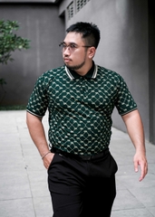 Polo BigSize Royal Sailor Monogram Màu Xanh Rêu