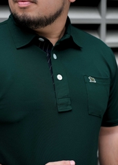 Áo Polo Big size Classy có Túi màu Xanh rêu