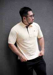 Áo Polo Big size Classy có Túi màu Be