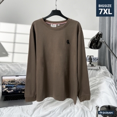 Áo Thun Tay dài Bigsize Thêu GA Màu Nâu
