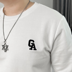 Áo Thun Tay dài Bigsize Thêu GA Màu Trắng