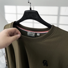 Áo Thun Tay dài Bigsize Thêu GA Màu Xanh rêu