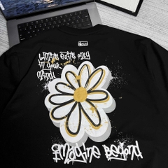 Áo thun Gasi Đen Hoa cúc sơn