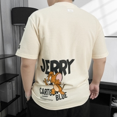 Áo Thun Big size Có Túi In Tom & Jerry Màu Kem