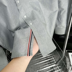 Áo Sơ Mi Bigsize Fold Tay dài Thêu con Ngựa Màu Xám