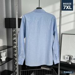 Áo Sơ Mi Bigsize Fold Tay dài Thêu con Ngựa Màu Xanh biển