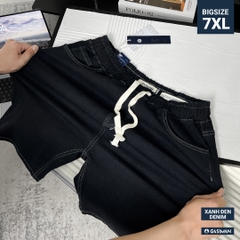 Quần ngắn Jean lưng thun Bigsize Màu Xanh đen basic