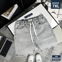 Quần ngắn Jean lưng thun Bigsize Màu Xám basic