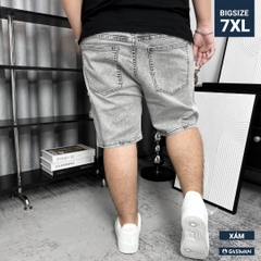 Quần ngắn Jean lưng thun Bigsize Màu Xám basic