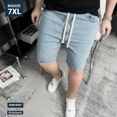 Quần ngắn Jean lưng thun Bigsize Màu Xanh nhạt basic