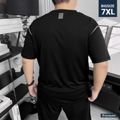 Áo thun Thể thao Big size Phối viền vai Màu Đen