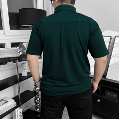 Áo Polo Big size Classy có Túi màu Xanh rêu