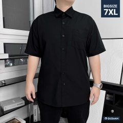 Áo Sơ Mi Bigsize Tay ngắn có Túi Logo thêu Gấu Màu Đen