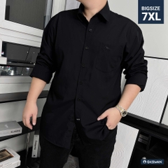 Áo Sơ Mi Bigsize Tay dài có Túi Logo thêu Gấu Màu Đen