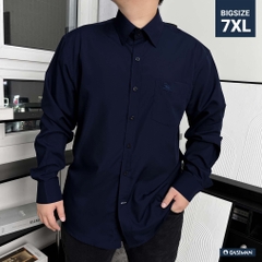 Áo Sơ Mi Bigsize Tay dài có Túi Logo thêu Gấu Màu Xanh đen