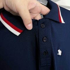 Áo Polo Bigsize Màu Xanh đen Thêu Gấu Phối cổ 3 màu