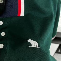 Áo Polo Bigsize Màu Xanh rêu Thêu Gấu Phối cổ 3 màu