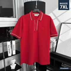 Áo Polo Bigsize Cổ Trụ phối Viền giấu nút Màu Đỏ tươi