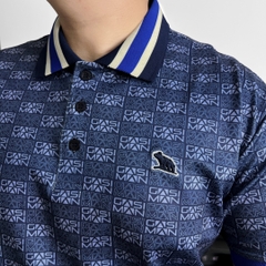 Áo Polo Bigsize Hoạ tiết Monogram GASIMAN Màu Xanh đậm
