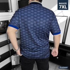 Áo Polo Bigsize Hoạ tiết Monogram GASIMAN Màu Xanh đậm