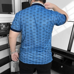 Áo Polo Bigsize Hoạ tiết Monogram GASIMAN Màu Xanh biển