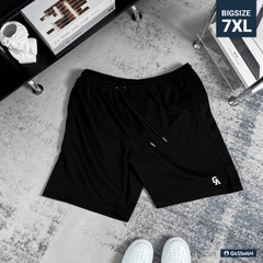 Quần Ngắn thun Bigsize Logo GA Basic Màu Đen