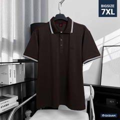 Áo Polo Big size Thêu logo GASI Màu Nâu