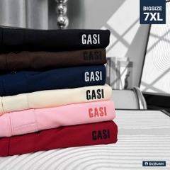 Áo Polo Big size Thêu logo GASI Màu Đen