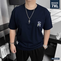 Áo Thun GASI Xanh Đen In Hoa Hồng Xanh