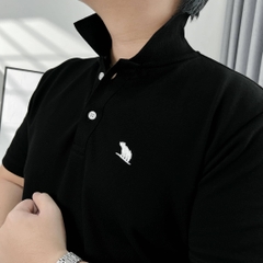 Áo Polo Bigsize Thêu con Gấu Màu đen