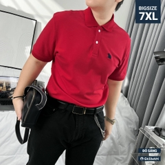 Áo Polo Bigsize Thêu con Gấu Màu Đỏ tươi