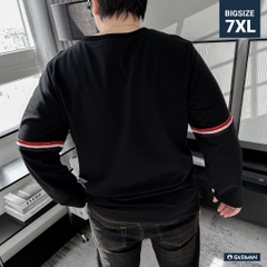Áo Thun Tay dài Bigsize Phối tay Màu Đen