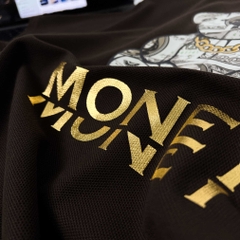Áo Thun Big size có Túi In Gấu Money Màu Nâu