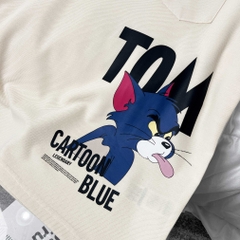 Áo Thun Big size Có Túi In Tom & Jerry Màu Kem