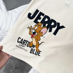 Áo Thun Big size Có Túi In Tom & Jerry Màu Kem