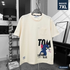 Áo Thun Big size Có Túi In Tom & Jerry Màu Kem