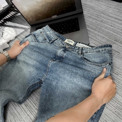 Quần Jean dài Bigsize phom Suông Màu Xanh Nhạt