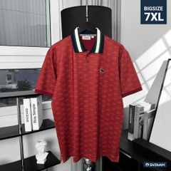 Áo Polo Bigsize Hoạ tiết Monogram GASIMAN Màu Đỏ