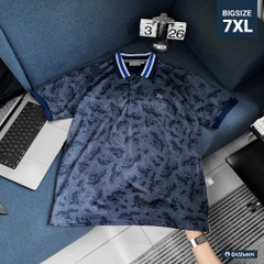 Áo Polo Big size Họa tiết Gấu phối Bo màu Xanh đen