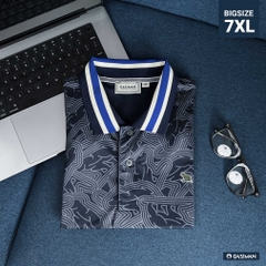 Áo Polo Big size Họa tiết Gấu phối Bo màu Xanh đen