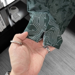 Áo Polo Big size họa tiết Gấu Phối Bo màu Xanh rêu