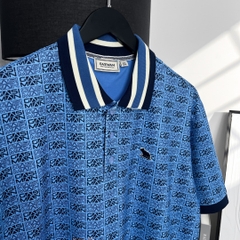 Áo Polo Bigsize Hoạ tiết Monogram GASIMAN Màu Xanh biển