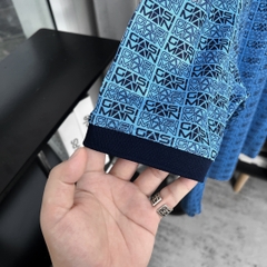 Áo Polo Bigsize Hoạ tiết Monogram GASIMAN Màu Xanh biển