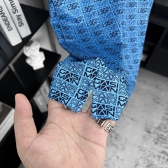 Áo Polo Bigsize Hoạ tiết Monogram GASIMAN Màu Xanh biển