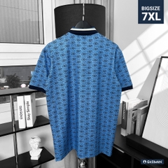 Áo Polo Bigsize Hoạ tiết Monogram GASIMAN Màu Xanh biển